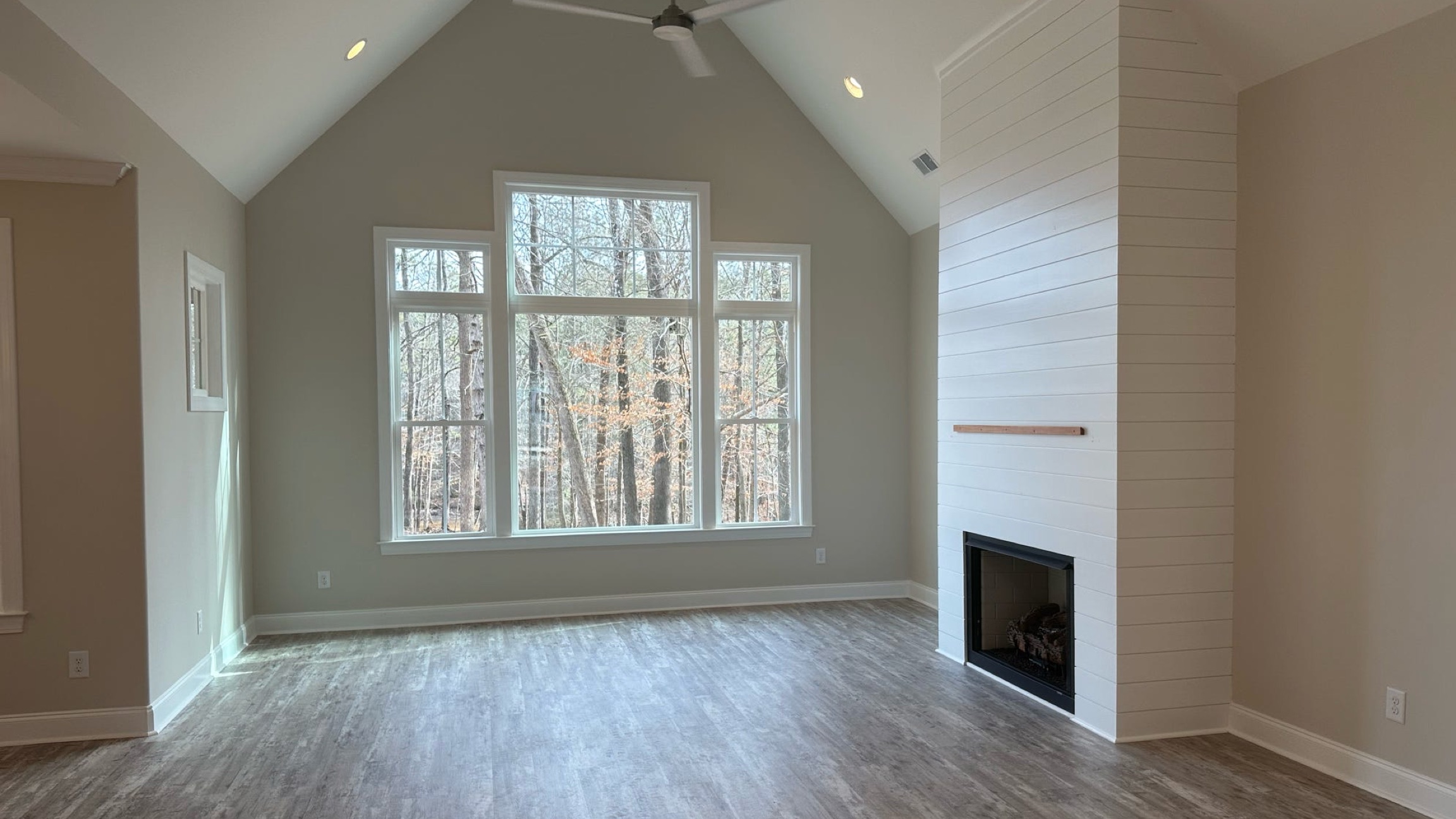 New construction living room with LVP flooring